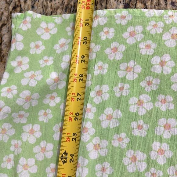 Billabong Girl’s Green Floral Print Mini Sundress With Puff Sleeves Size L - Picture 8 of 9